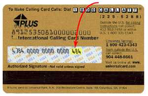 Visa/Mastercard CVC code
